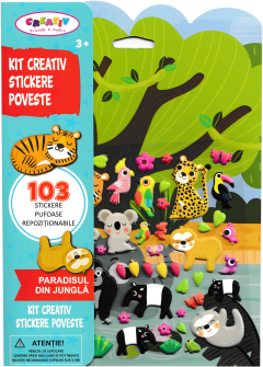 Kit creativ - Stickere poveste - Paradisul din jungla
