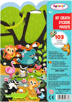 Kit creativ - Stickere poveste - Paradisul din jungla