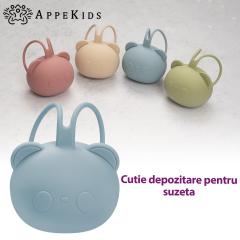Suport pentru suzeta din silicon - The Little Bear - Aqua Blue