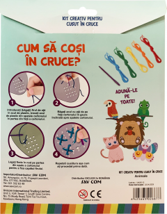 Kit creativ pentru cusut in cruce - Animale