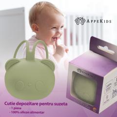 Suport pentru suzeta din silicon - The Little Bear - Raw Green