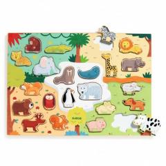 Puzzle din lemn - Animo, 22 piese