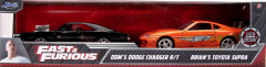 Set 2 masinute metalice - Fast & Furious - Dom's Dodge Charger R/T si Brian's Toyota Supra