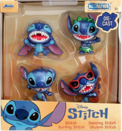 Set 4 figurine metalice - Disney Stitch - Stitch, Surfing Stitch, Dancing Stitch, Ukulele Stitch