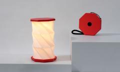 Lampa - Mini Hexagon Twist - Coral Red