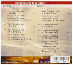Mozart: Violin And Horn Concertos