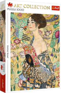 Puzzle 1000 de piese - Art Collection - Gustav Klimt: Doamna cu evantai