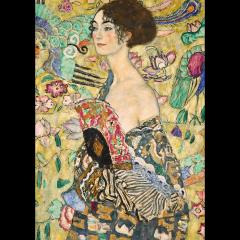 Puzzle 1000 de piese - Art Collection - Gustav Klimt: Doamna cu evantai