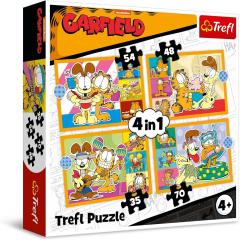 Puzzle 4 in 1 - Lui Garfield ii place Lasagna