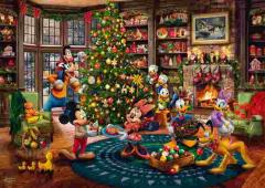 Puzzle 1000 piese - Disney - Mickey & Minnie impodobesc bradul