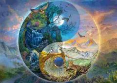 Puzzle 1000 piese - Yin & Yang - Lumea muntilor
