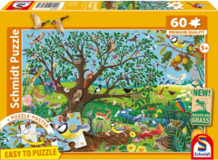 Puzzle 60 piese - Animale in gradina