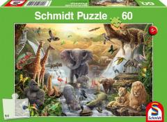 Puzzle 60 piese - Animale din Africa