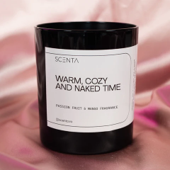 Lumanare parfumata  - Warm, cozy and naked time 200g - cu capac