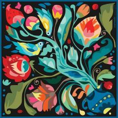 Esarfa - Copacul vietii - Negru 65cm