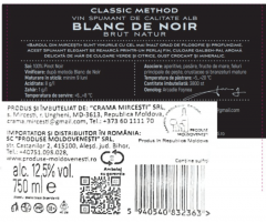 Vin spumant alb brut - Bardul din Mircesti, 750 ml