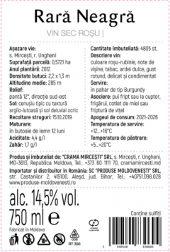 Vin rosu - Rara Neagra, 750 ml