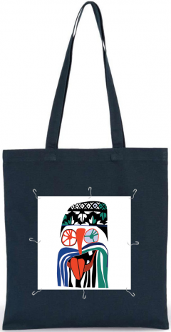 Tote bag cu patch detasabil Bahic - Negru
