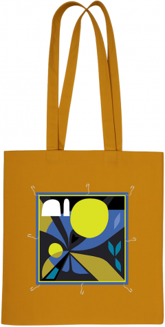 Tote bag cu patch detasabil Soare - Portocaliu