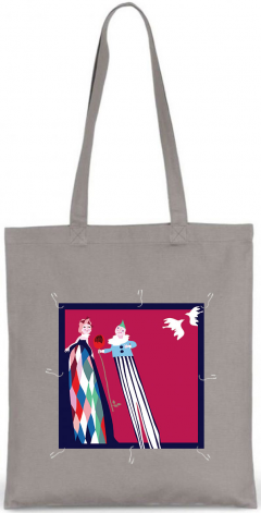 Tote bag cu patch detasabil Indragostitii - Gri