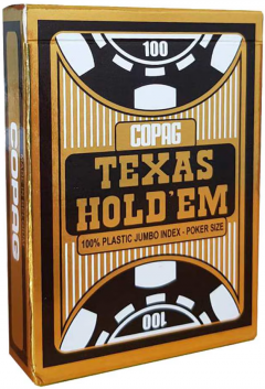 Carti de joc - Copag Gold Texas Hold Em Plastic Jumbo Index - Negru
