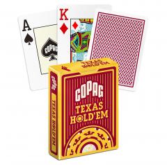Carti de joc - Copag Gold Texas Hold Em Plastic Jumbo Index - Rosu