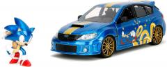 Set masinuta metalica si figurina - The Hedgehog - Sonic & Subaru Impreza WRX STI 2012