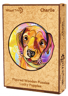 Puzzle din lemn 107 piese - Lucky Puppies