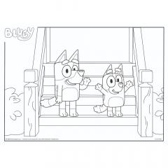 Puzzle de colorat 24 piese - Bluey - Bluey & Mr. Monkey Jocks