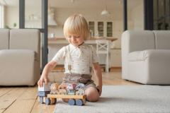 Jucarie din lemn - Cubika - Camion pentru masini - Pastel