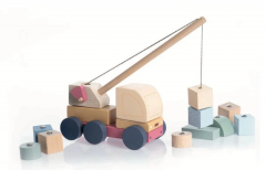 Jucarie din lemn - Macara - Pastel