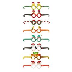 Set 8 ochelari de petrecere - 8 Christmas Paper Eyeglasses