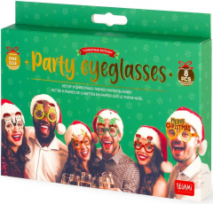 Set 8 ochelari de petrecere - 8 Christmas Paper Eyeglasses