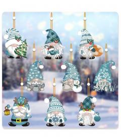 Set 18 decoratiuni Craciun - Turta dulce / Gnomi, din lemn (mai multe modele)