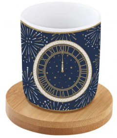 Cana 110 ml + coaster - Midnight (4 modele - pret pe bucata)