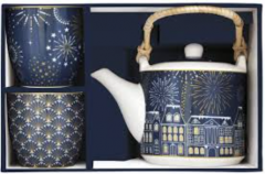 Set ceainic 600 ml + 2 cani 120 ml - Midnight