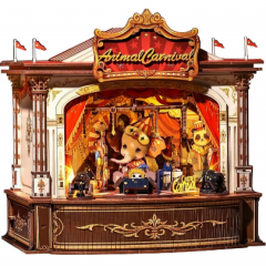 Puzzle 3D 413 piese - Cutiuta muzicala - Animal Carnival