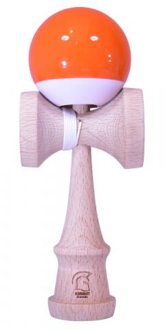 Jucarie de indemanare - Kendama Super Sticky Paint - Portocaliu/Alb