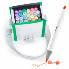 Set 24 markere - Dual Tips - Brush & Chisel