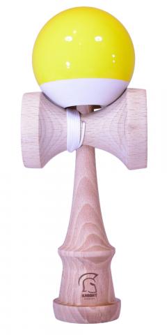 Jucarie de indemanare - Kendama Super Sticky Paint - Galben/Alb