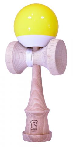 Jucarie de indemanare - Kendama Super Sticky Paint - Galben/Alb