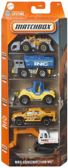 Set 5 masinute metalice - Matchbox - Construction VII