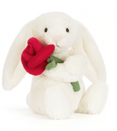 Jucarie de plus - Cream Bunny with Rose