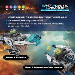 Jucarie interactiva - Brat robotic hidraulic cu lansator de discuri