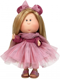 Papusa artizanala - Mia cu par blond si funda roz (miros de vanilie)