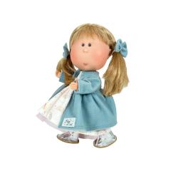 Papusa artizanala - Mia cu par blond si funde albastre (miros de vanilie)