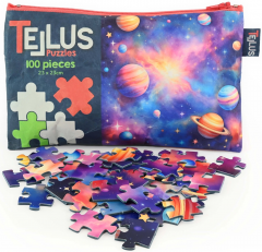 Puzzle 100 piese, cu borseta - Spatiu
