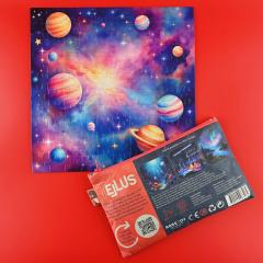 Puzzle 100 piese, cu borseta - Spatiu