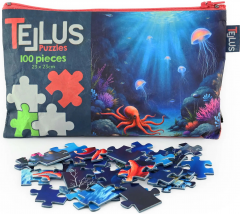 Puzzle 100 piese, cu borseta - Adancurile marii