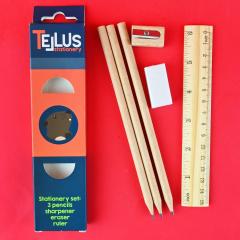 Set rechizite - 6 instrumente din lemn